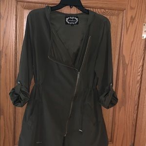 Green zip up army style jacket